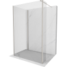 Mexen Kioto Duschwand Walk-in 120 x 75 x 30 cm, transparent, gebürsteter Nickel - 800-120-075-221-97-00-030