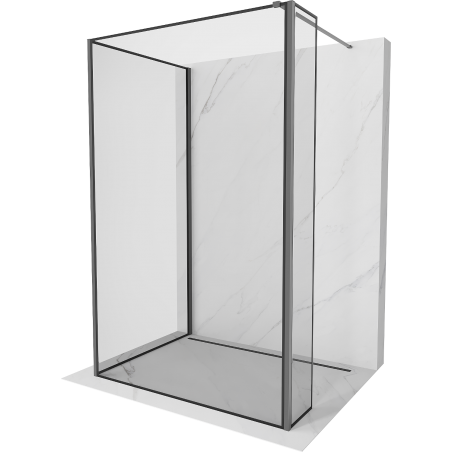 Mexen Kioto Walk-in-Dusche 140 x 110 x 40 cm, schwarzes Muster, Gun Metal - 800-140-110-221-95-70-040