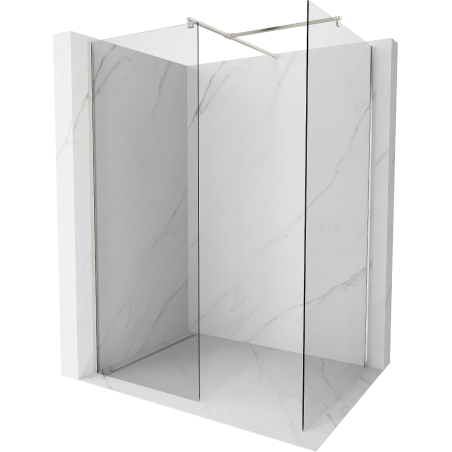 Mexen Kioto Walk-in-Dusche 85 x 80 cm, transparent, gebürstetes Nickel - 800-085-202-97-00-080