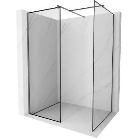 Mexen Kioto Walk-in-Dusche 80 x 70 cm, schwarzes Muster, gun metal - 800-080-202-95-70-070