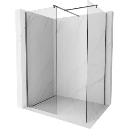 Mexen Kioto Walk-in-Dusche 120 x 115 cm, transparent, Gun Metal - 800-120-202-95-00-115