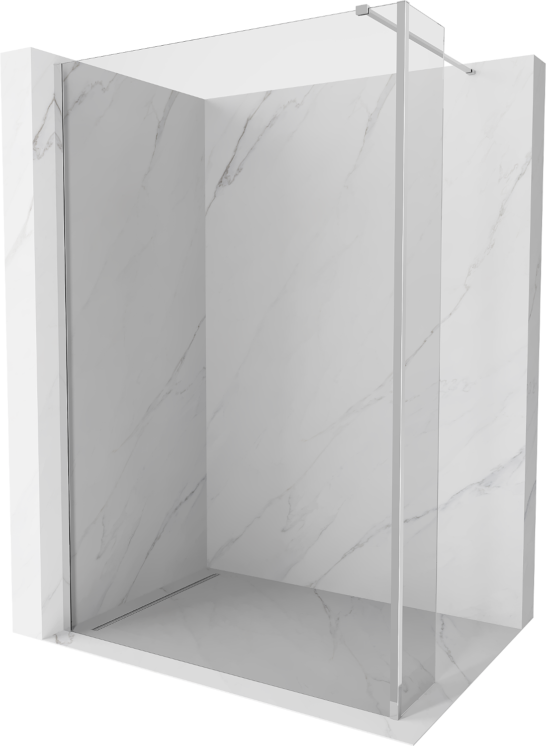 Mexen Kioto Walk-in Duschwand 95 x 30 cm, transparent, chrom - 800-095-212-01-00-030