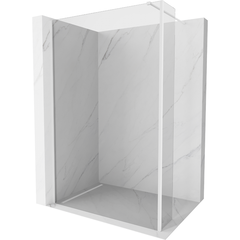 Mexen Kioto Walk-in Duschwand 135 x 30 cm, transparent, weiß - 800-135-212-20-00-030