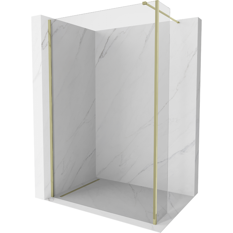 Mexen Kioto Duschwand Walk-in 90 x 30 cm, transparent, gold - 800-090-212-50-00-030