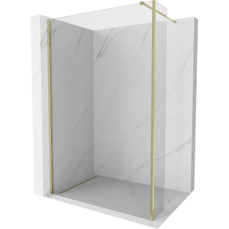 Mexen Kioto Walk-in Dusche 125 x 30 cm, transparent, gold - 800-125-212-50-00-030