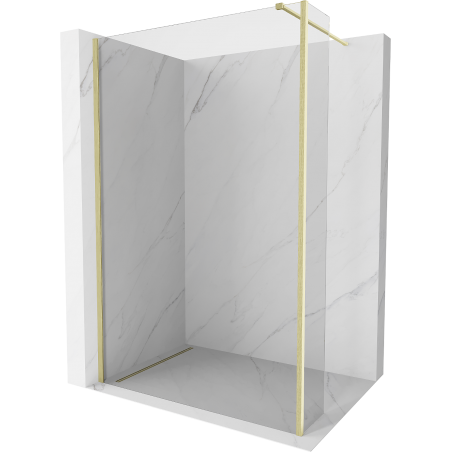 Mexen Kioto Duschwand Walk-in 95 x 30 cm, transparent, gebürstetes Gold - 800-095-212-55-00-030