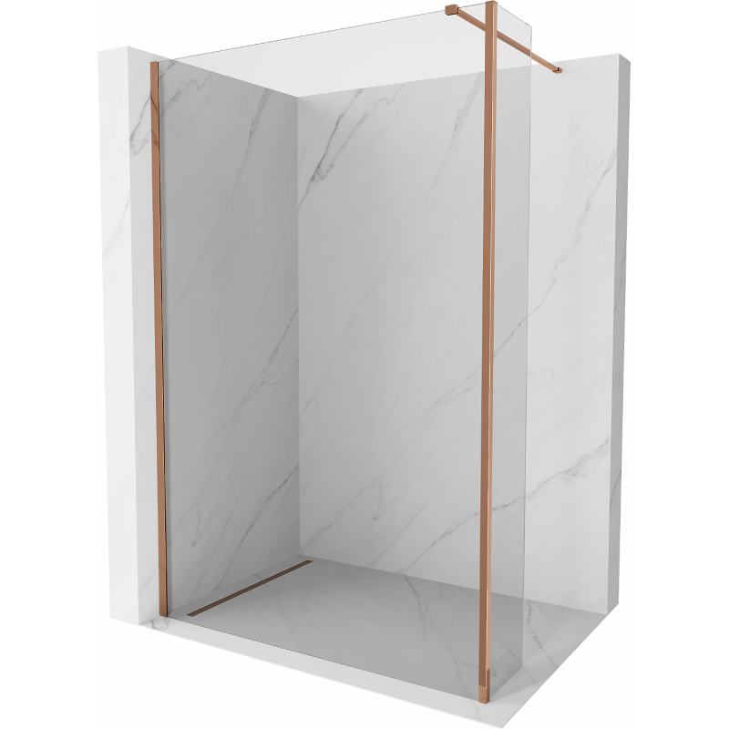 Mexen Kioto Walk-in Duschwand 90 x 30 cm, transparent, roségold - 800-090-212-60-00-030