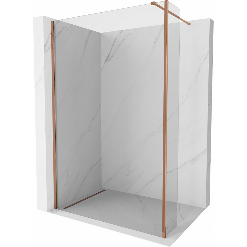 Mexen Kioto Dusche Wand Walk-in 140 x 30 cm, transparent, rose gold - 800-140-212-60-00-030