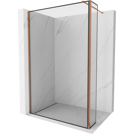 Mexen Kioto Duschwand Walk-in 160 x 30 cm, schwarzes Muster, rosegold - 800-160-212-60-70-030