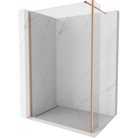 Mexen Kioto Duschwand Walk-in 100 x 30 cm, transparent, gebürstetes Messing - 800-100-212-65-00-030