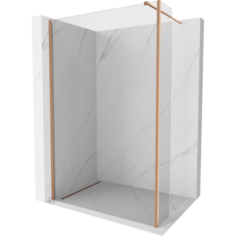 Mexen Kioto Duschelement Walk-in 105 x 30 cm, transparent, gebürstetes Messing - 800-105-212-65-00-030