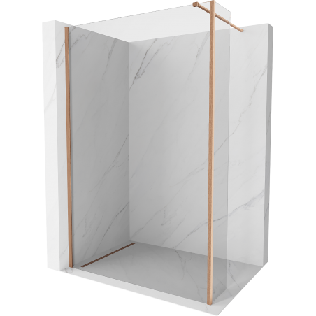 Mexen Kioto Walk-in Duschwand 110 x 30 cm, transparent, gebürstetes Messing - 800-110-212-65-00-030