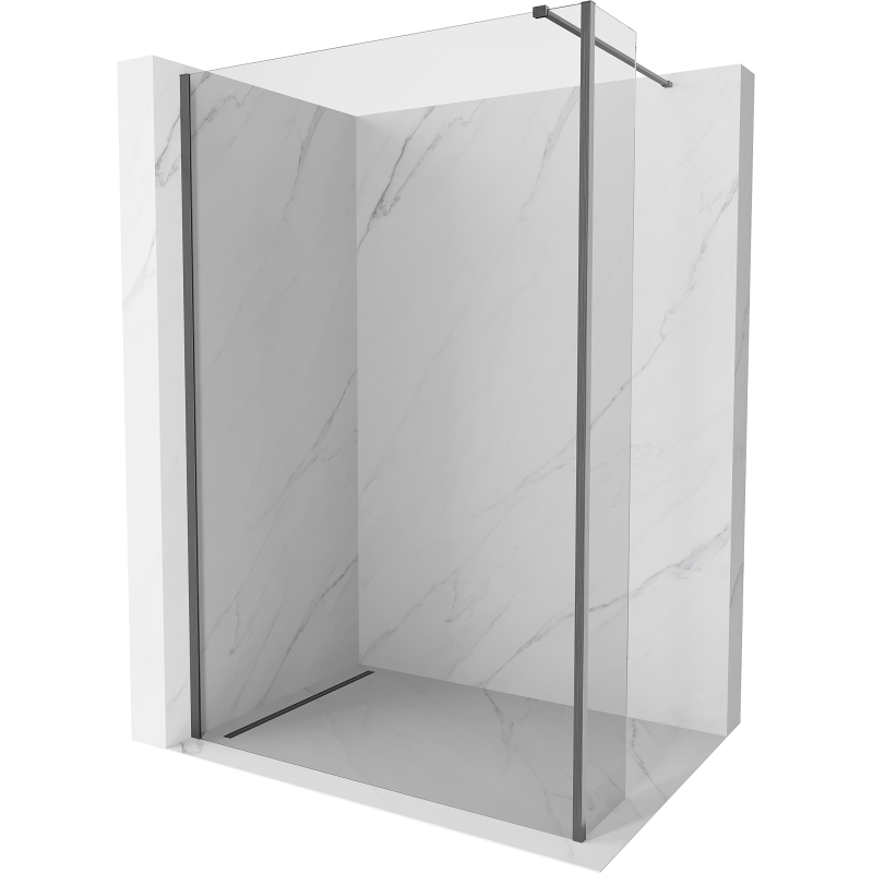 Mexen Kioto Walk-in-Dusche 105 x 40 cm, transparent, gunmetal gebürstet - 800-105-212-66-00-040