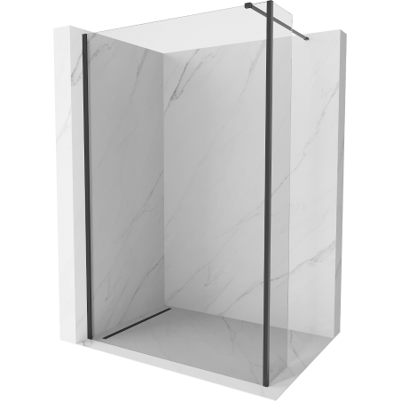 Mexen Kioto Duschwand Walk-in 105 x 30 cm, transparent, schwarz - 800-105-212-70-00-030