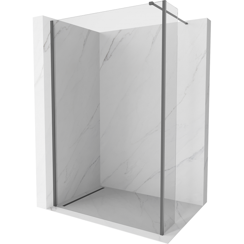 Mexen Kioto Walk-in Duschwand 95 x 30 cm, transparent, gun metal - 800-095-212-95-00-030