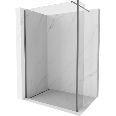 Mexen Kioto Duschwand Walk-in 105 x 30 cm, transparent, Gun-Metal - 800-105-212-95-00-030