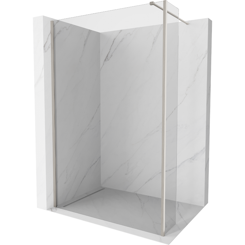 Mexen Kioto Walk-in Duschwand 145 x 40 cm, transparent, gebürsteter Nickel - 800-145-212-97-00-040