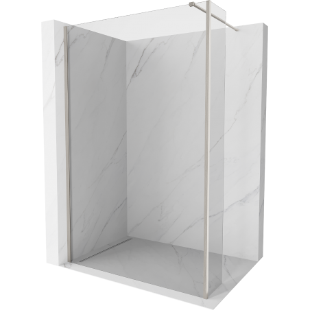 Mexen Kioto Walk-in Duschwand 145 x 40 cm, transparent, gebürsteter Nickel - 800-145-212-97-00-040