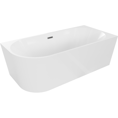 Mexen Mia freistehende rechteckige Badewanne 170 x 80 cm, weiß, Abfluss gun gray gebürstet - 52691708000P-66