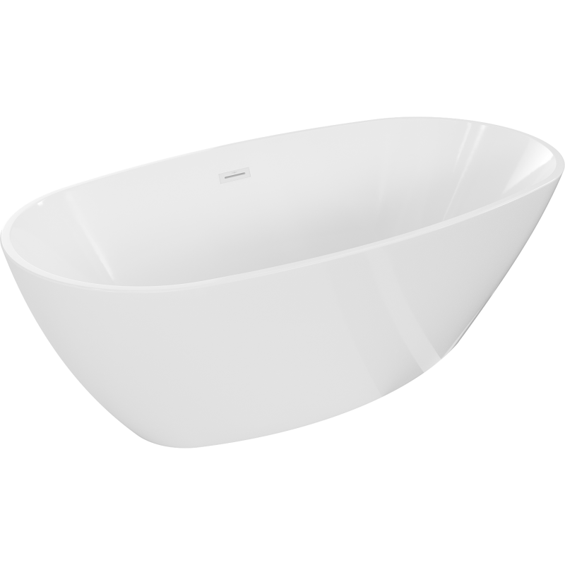 Mexen Eris freistehende Badewanne 170 x 80 cm, weiß, Überlauf weiß - 53441708000-20