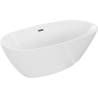 Mexen Eris freistehende Badewanne 170 x 80 cm, weiß, überlauf gun gray gebürstet - 53441708000-66