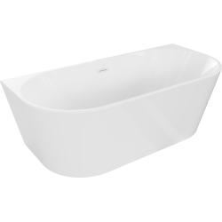 Mexen Oval Badewanne freistehend an der Wand 150 x 75 cm, weiß, Überlauf weiß - 52671507500-20