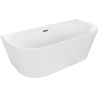 Mexen Oval freistehende wandhängende Badewanne 160 x 80 cm, weiß, Überlauf gun gray gebürstet - 52671608000-66