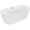 Mexen Luna freistehende Badewanne 150 x 75 cm, weiß, schwarzer Überlauf - 52031507500-70