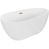 Mexen Eos freistehende Badewanne 150 x 75 cm, weiß, Überlauf in Roségold - 52471507500-60