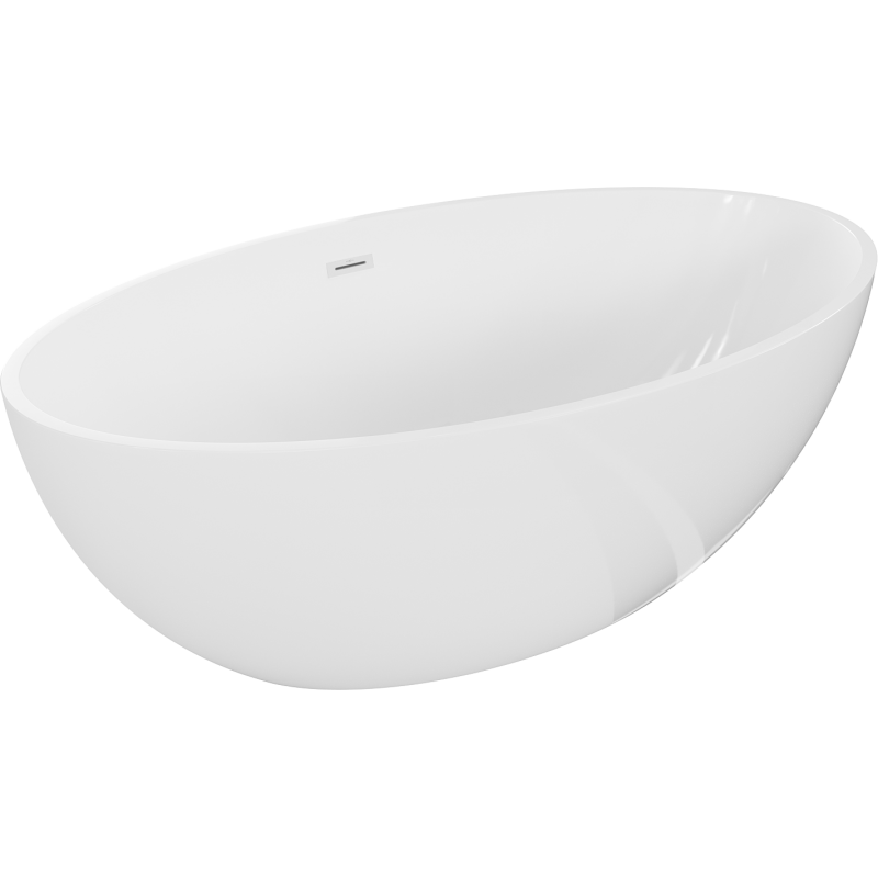 Mexen Nike freistehende Badewanne 175 x 100 cm, weiß, Überlauf weiß - 54071751000-20