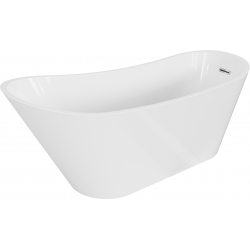 Mexen Alta freistehende Badewanne 170 x 75 cm, weiß, mit Überlauf aus Chrom - 52141707500-01