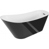 Mexen Alta freistehende Badewanne 170 x 75 cm, weiß/schwarz, Überlauf Gun Metal - 52141707575-95