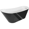 Mexen Alta freistehende Badewanne 170 x 75 cm, weiß/schwarz, gebürsteter Nickelüberlauf - 52141707575-97