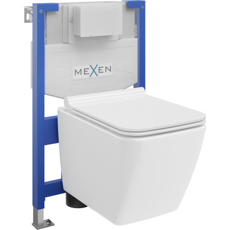 Mexen WC-Unterputzmontageset Felix XS-F Rahmen mit WC Vega mit Absenk-Automatik, Weiß - 68030654000