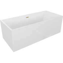 Mexen Vigo freistehende Badewanne 178,5 x 80 cm, weiß, Ablauf in gebürstetem Gold - 51251788000-55