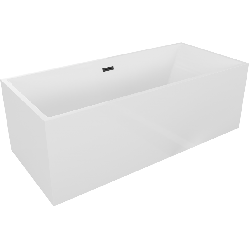 Mexen Vigo freistehende Badewanne 178,5 x 80 cm, weiß, schwarzer Überlauf - 51251788000-70