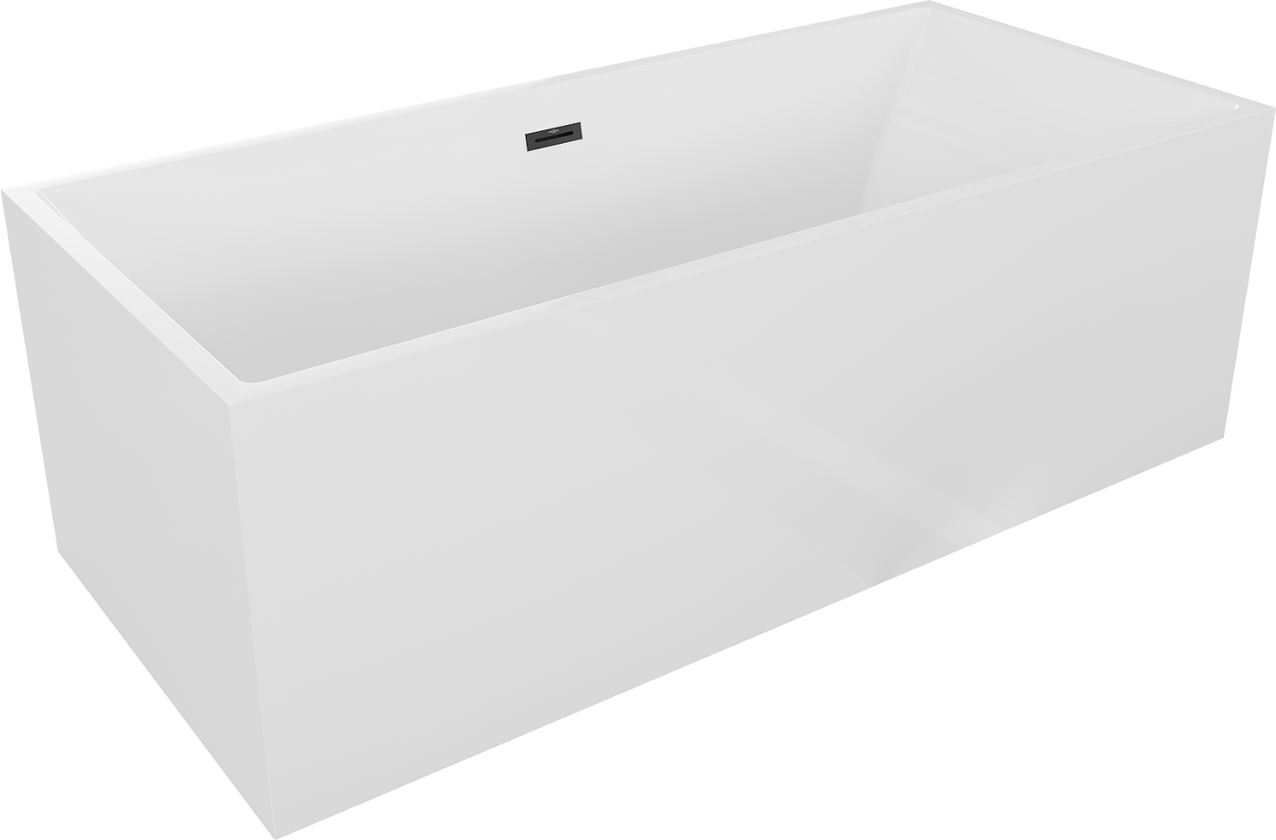 Mexen Vigo freistehende Badewanne 178,5 x 80 cm, weiß, schwarzer Überlauf - 51251788000-70