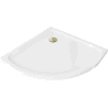 Mexen Flat Duschwanne Halbkreis slim 90 x 90 cm, weiß, Syphon gold - 41109090G