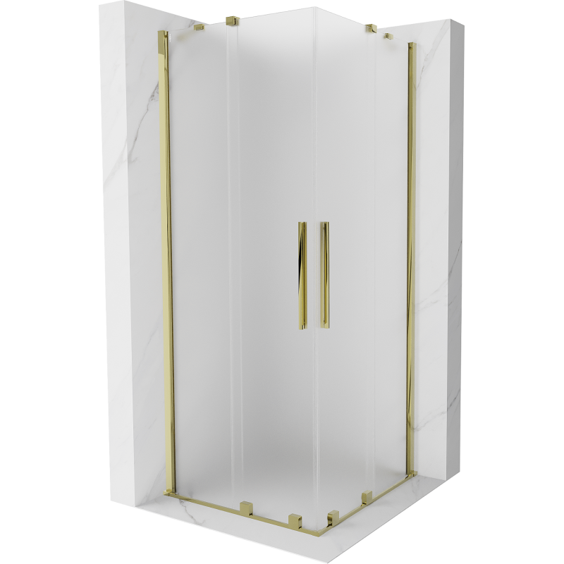 Mexen Velar Duo Schiebetürduschkabine 80 x 80 cm, matt, gold - 871-080-080-32-50