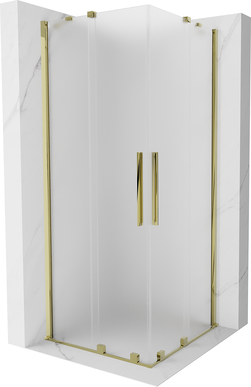 Mexen Velar Duo Schiebetürduschkabine 80 x 80 cm, matt, gold - 871-080-080-32-50