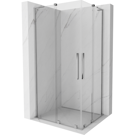 Mexen Velar L Duo Duschkabine schiebbar 100 x 90 cm, transparent, Chrom - 871-100-090-02-03-01