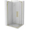 Mexen Velar L Duo Duschkabine, 90 x 80 cm, transparent, gebürstetes Gold - 871-090-080-02-03-55