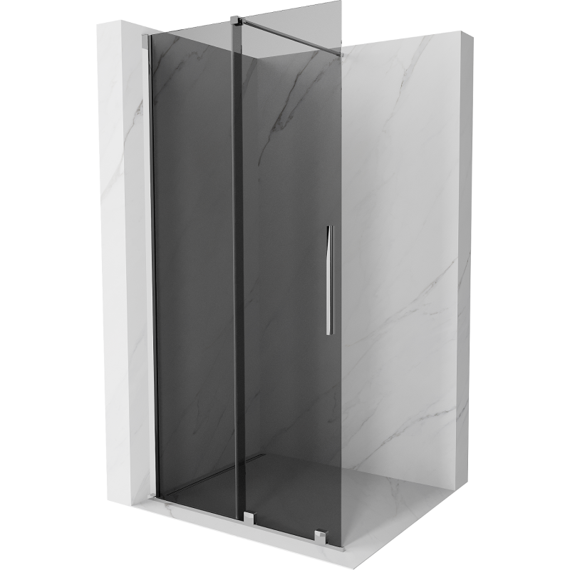 Mexen Velar Dusche Walk-in Trennwand 120 x 200 cm, grafit 8 mm, chrom - 871-120-000-43-01