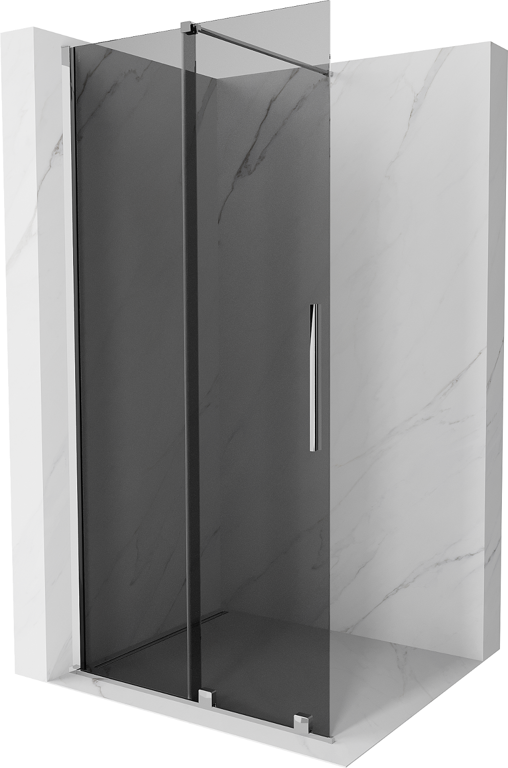 Mexen Velar Dusche Walk-in Trennwand 120 x 200 cm, grafit 8 mm, chrom - 871-120-000-43-01