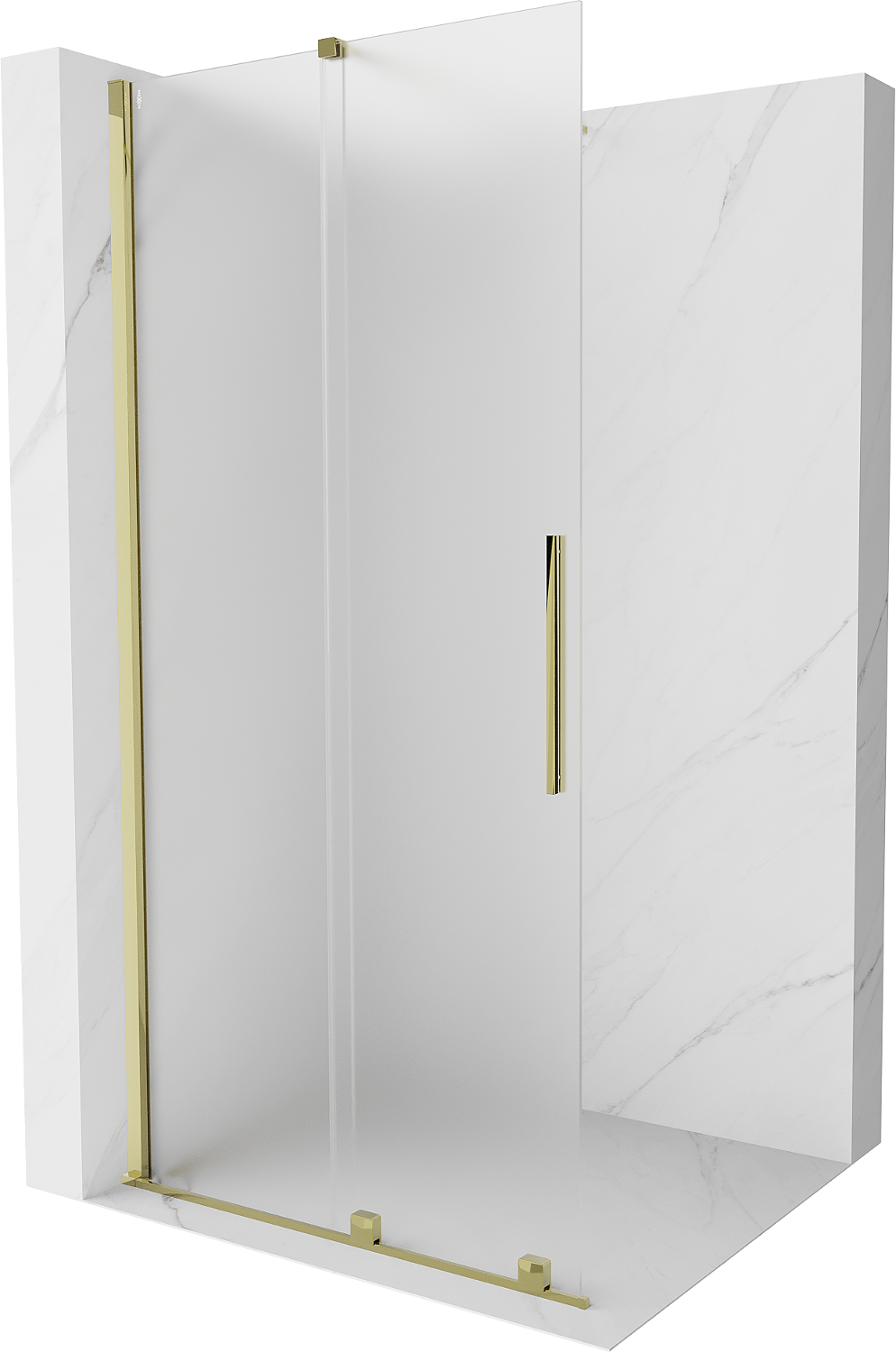 Mexen Velar Walk-in Duschwand 120 x 200 cm, satiniert 8 mm, gold - 871-120-000-33-50