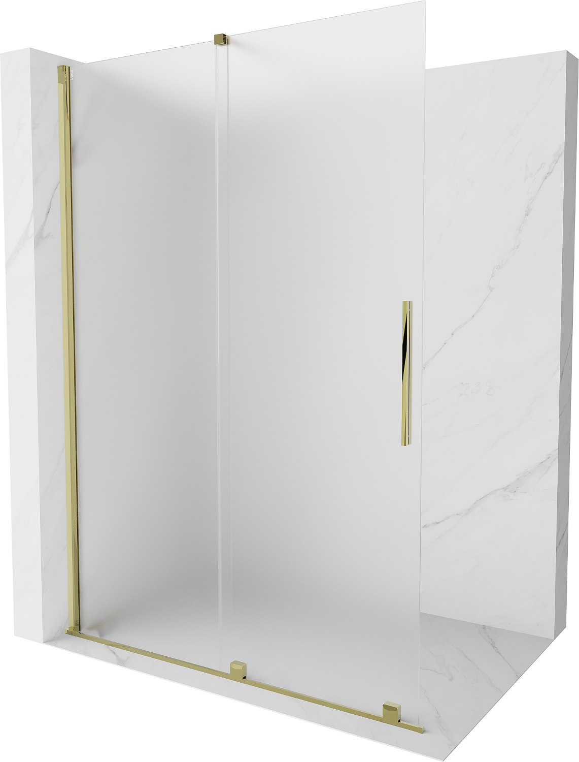 Mexen Velar Walk-in Duschwand 140 x 200 cm, satiniert 8 mm, gold - 871-140-000-33-50