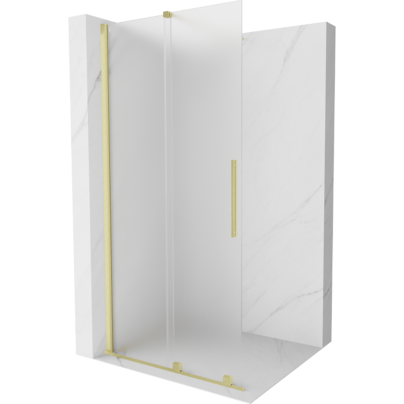 Mexen Velar Walk-in-Duschwand 120 x 200 cm, matt 8 mm, gebürstetes Gold - 871-120-000-33-55