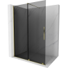 Mexen Velar Duschwand verschiebbar Walk-in 130 x 200 cm, graphit 8 mm, gold - 871-130-000-43-50