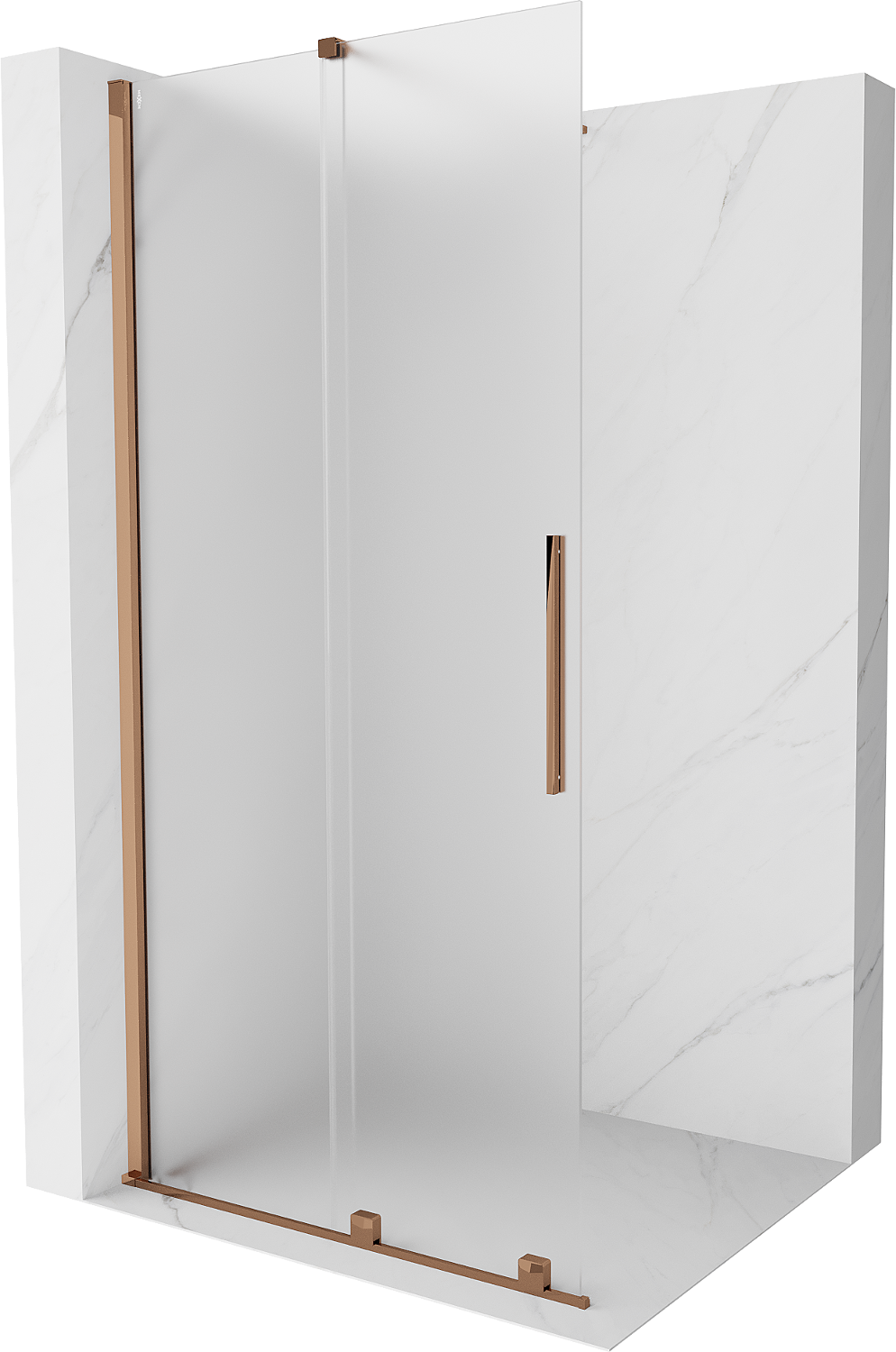 Mexen Velar Walk-in Duschwand 75 x 200 cm, Mattglas 8 mm, roségold - 871-075-000-33-60