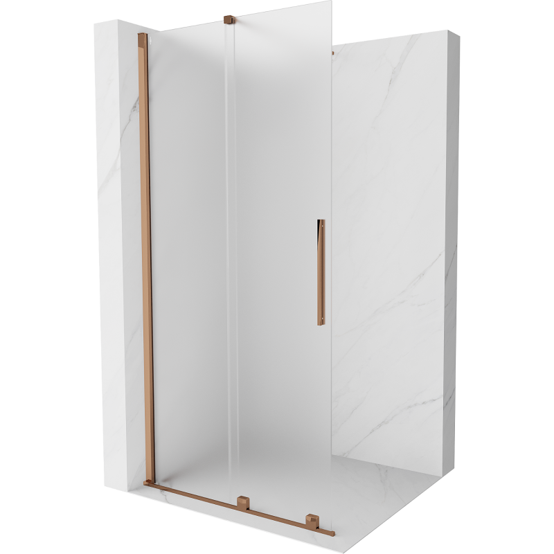 Mexen Velar bewegliche Walk-in Duschwand 110 x 200 cm, satiniert 8 mm, roségold - 871-110-000-33-60